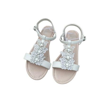 

Crocowalk Girl s Comfort Soft Open Toe Dress Sandal Buckle Beach Lightweight Bow Flat Sandals