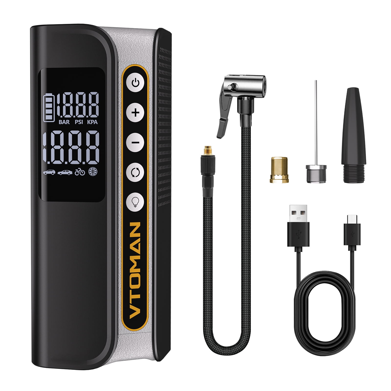 Cordless Tire Inflator, VTOMAN 2X Faster & Powerful 160PSI, 7500mAh