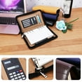 thumbnail image 3 of PU Leather Cover A6 Zipper Notebook Loose-Leaf Business Notepad With Calculator, 3 of 18