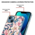 thumbnail image 3 of For iPhone 14 Floral Case with Ring Holder Kickstand - Slim and Lightweight, Military-Grade Shockproof Protection, Women & Girls' Style Case Designed for iPhone 14, Pink Flower, 3 of 5
