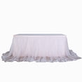 thumbnail image 6 of Efavormart 17Ft Rose Gold/Blush Extra Long 48" Two Layered Tulle & Satin Table Skirt For Wedding Party Decoration, 6 of 11