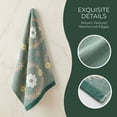 thumbnail image 2 of REGALWOVEN 13 x 29 Inch Cotton Floral Jacquard Hand Towel, Soft Absorbent Decorative Towel for Bathroom, Kitchen Green 1pk, 2 of 6