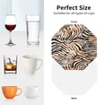 thumbnail image 4 of KLL Drink Coasters Set Octagon of 4,PU Leather Absorbent Coasters Set Decorative Coffee Cup Coasters Housewarming Gift for Home Decor-Watercolor Zebra, 4 of 5