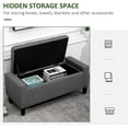 thumbnail image 3 of Storage Ottoman, Linen Upholstered Storage Bench with Lift Top and Button Tufted for Living Room, Gray, 3 of 18
