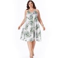 thumbnail image 6 of MLDRA Women's Plus Size Dresses V Neck Casual Loose Tropical Print Sundress Summer Cami Dress Boho, 6 of 6