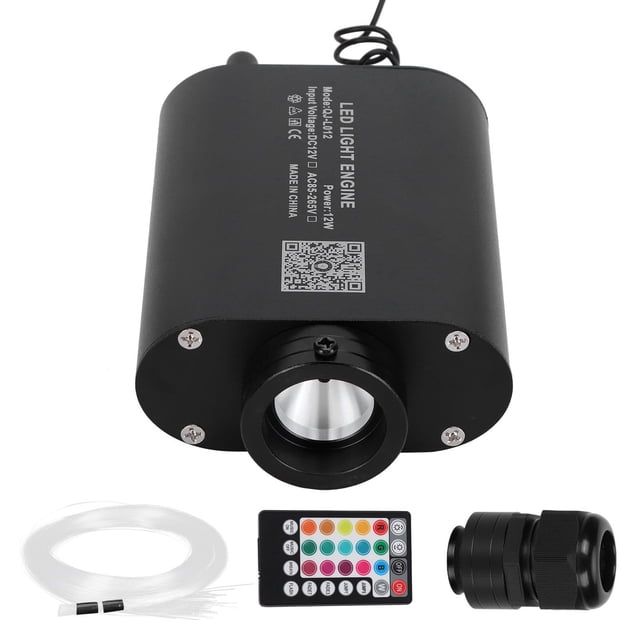 12W 2m Cable de fibra óptica Lámpara Kit de luz de techo para automóvil Dispositivo de fuente de luz RGBW AC85‑265V