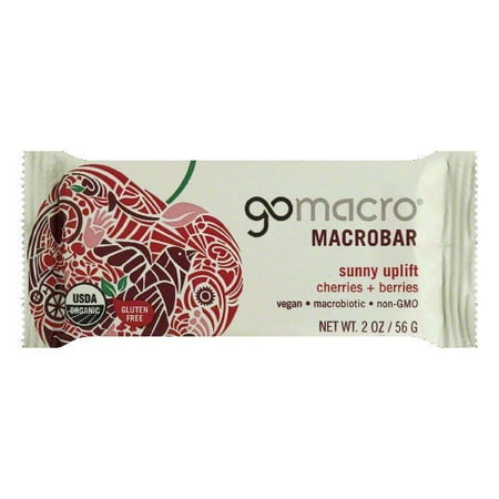 Cherry Breakfast - GoMacro Cherries + Berries Sunny Uplift Macrobar, 2 Oz (Pack of 12)