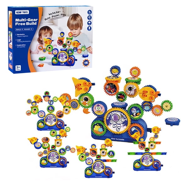 STEM Toys for Ages 8-13 Gears Toys, Toddler Engineers Building Toy Set 3-5, Electric & Manual Dual Mode Creative Learning Blocks Birthday Gift for Kids Dinosaur style