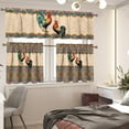 thumbnail image 5 of Chicken Rooster Kitchen Curtain Valance and Tiers Set of 3, Farmhouse Rustic Country Short Tier Curtains, Soft Touch Window Curtains for Kitchen Decor 36 inch Length, 5 of 6