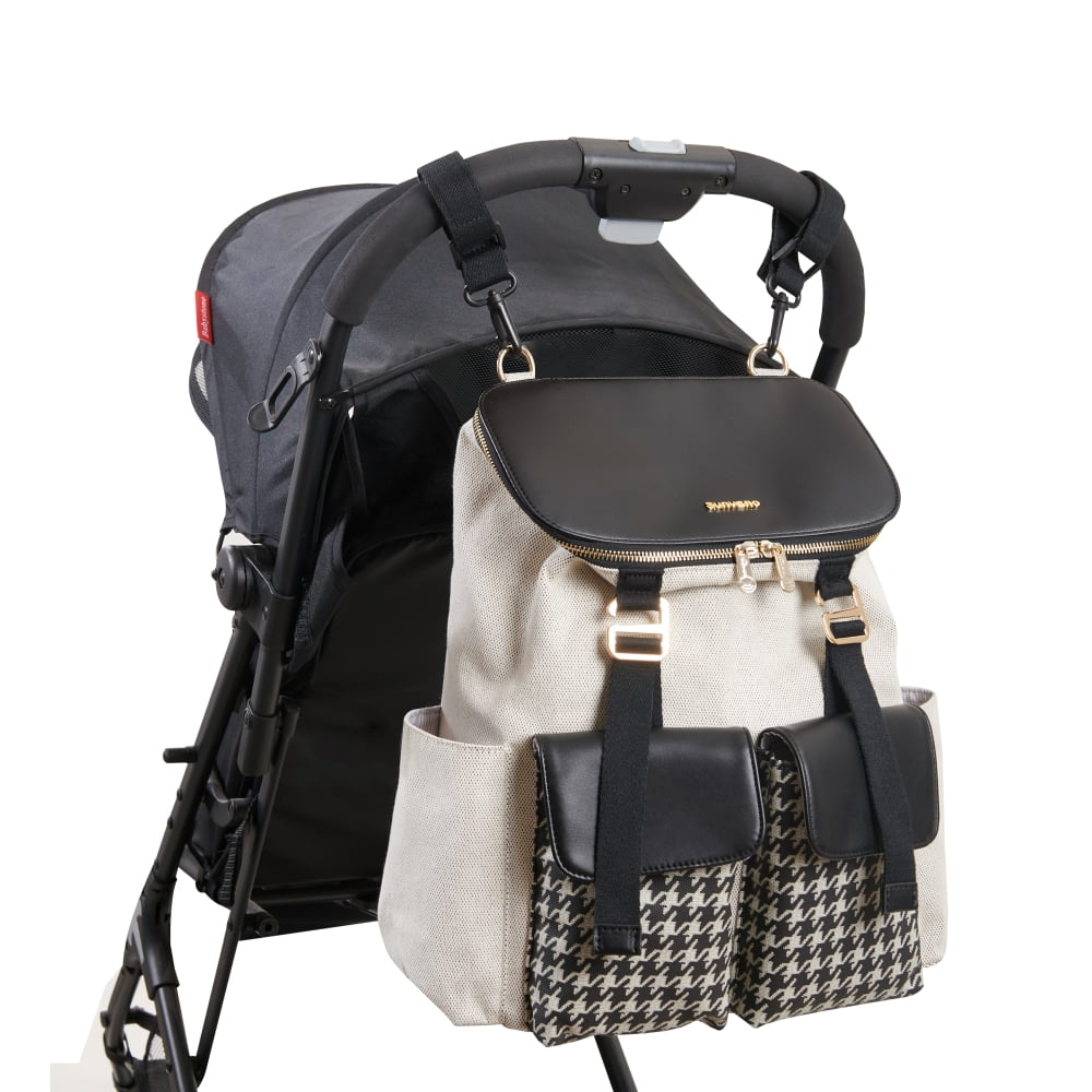 Sunveno Houndstooth Backpack Stylish Diaper Bag with Changing Pad