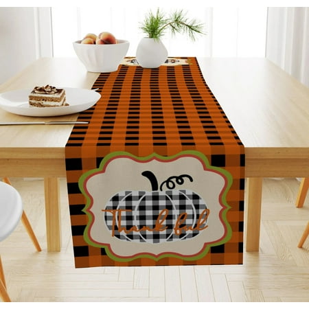 

Autumn Pumpkin Maple Leaf Print Table Runner Holiday Decoration Table Party Table Mat Restaurant Coffee Table Dresser Scarf