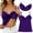 Dark Purple -AP19, variant on Tank Top with Built in Bra for Women Spaghetti Strap v Neck Camisole Tops Workout Summer Cami Undershirt Light Brown L