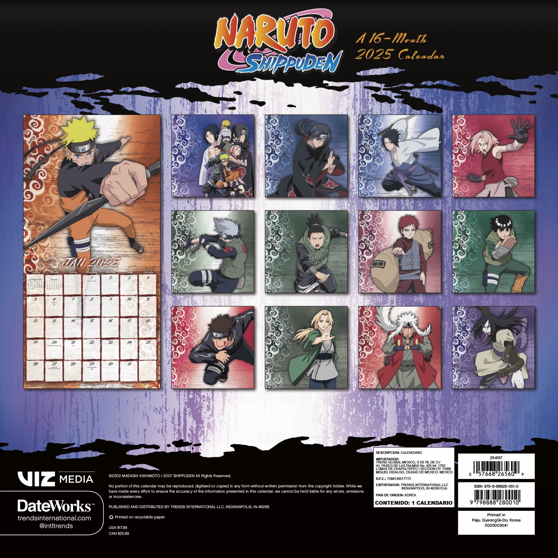 NARUTOーナルトー』コミックカレンダー2025 （JCS