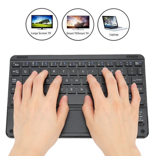 Teclado Ultra Slim, Teclado para Computerador Portátil de Sicissors Feet, 23x16 cm Buardar en Silencio Con Black Touchpad para / iOS / Home Office