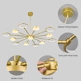thumbnail image 3 of Deyidn Modern LED Industria Chandeliers Round Pendant Light Farmhouse Gold Chandelier Mid Century Ceiling Light Fixtures for Dining Room Bedroom Living Room Kitchen Hallway Foyer（13-Light）, 3 of 9