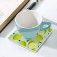 thumbnail image 5 of GZHJMY Square Drink Coasters 2 Pcs Summer Fruit with Lime and Blossom Absorbent Ceramic Coffee Coasters for Drinks with Cork Base Housewarming Gift for Home Decor, 5 of 6