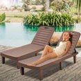 thumbnail image 2 of Outdoor Lounge Set of 2, Reclining Chaise Chairs for Outside, Poolside Pool Chaise Lounge Chairs for Poolside Backyard Deck Porch Garden, SS2119, 2 of 10