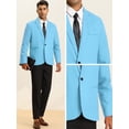 thumbnail image 5 of INSPIRE CHIC Inspired Men's Casual Blazer One Button Lightweight Slim Fit Jacket L Light Blue, 5 of 5