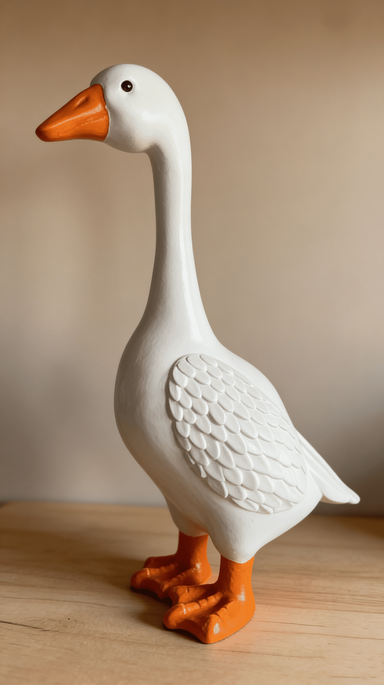 Porch Goose Statue, White Goose Figurine for Indoor Outdoor Decor, Garden Sculptures & Statues for Front Porch Patio Yard