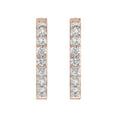 thumbnail image 2 of 3 Carat (ctw) Inside Out Diamond Hoop Earrings in 14K Rose Gold - IGI Certified (I1-I2 Clarity), 2 of 5