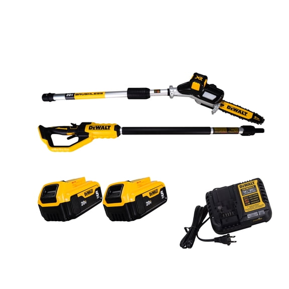 DeWalt DCPS620B 20V MAX XR 15 Ft. Pole Saw with (2) 5Ah Batteries, & Charger