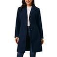 thumbnail image 1 of Abrigo de mujer de doble botonadura, abrigo de moda de invierno con solapa, abrigo exterior de botón, M azul oscuro, 1 of 6