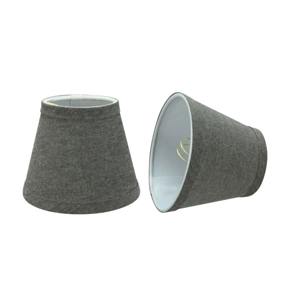 Aspen Creative 32064-2 Small Hardback Empire Shape Chandelier Clip-On Lamp Shade Set (2 Pack), Transitional Design in Grey, 5" bottom width (3" x 5" x 4")