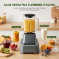 thumbnail image 5 of CONCETTA Professional Smoothie & Food Processing Blender, 1100W Motor, 3 Preset Functions for Frozen Drinks, Smoothies & Sauces, Large Pitcher with To-Go Cups，Gray, 5 of 9