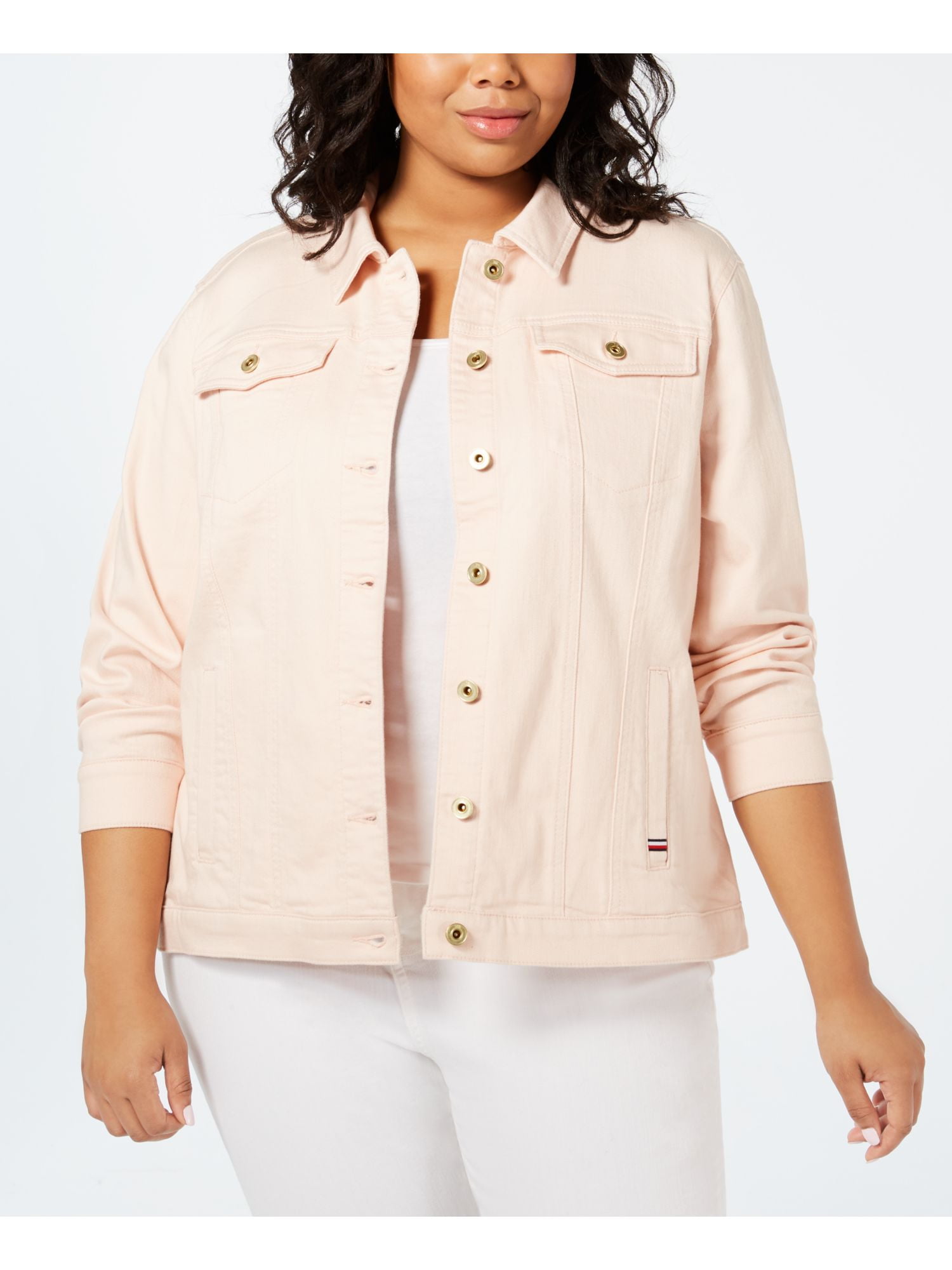 tommy hilfiger pink denim jacket