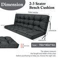thumbnail image 3 of SDJPOI 2-3 Seater Porch Swing Replacement Cushion, Thicken 4" Waterproof Outdoor Bench Cushions with Backrest for Outdoor Furniture ( dark gray，70in*40in）, 3 of 7