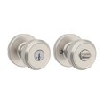 thumbnail image 1 of Pomo de puerta Kwikset Maven Entry con cerradura y llave en níquel satinado, 1 of 8