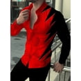 thumbnail image 1 of Camisa de manga larga con solapa y diseño de moda para hombre, informal, cómoda, de alta calidad, para deportes al aire libre, a cuadros, con diseño geométrico, 1 of 6