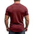 thumbnail image 4 of Mens Lace Up Tshirt Short Sleeve V Neck Casual Summer Beach Vacation Top Wine S, 4 of 8