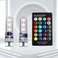 thumbnail image 1 of Peggybuy 6Pcs LED Width Light T10 RGB Car Door Side Light with Remote Controller for Auto, 1 of 7