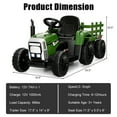 thumbnail image 3 of Costway 12V Kids Ride On Tractor with Trailer Ground Loader w/ RC & Lights Dark Green, 3 of 9