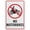 Warning Sign 1, variant on No Mobile Phones Past This Point Sign 8"x12"ch Metal Sign, Rustproof Aluminum, Multicolor