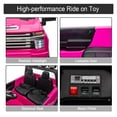 thumbnail image 4 of LUIBAS 24V Ride on Toy, 2 Seater Licensed Chevrolet Silverado HD with Remote Control, Battery Powered Kids Electric Ride on Truck for Boys Girls with Wear-Resistant EVA Tires, Music, Bluetooth, Pink, 4 of 7