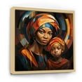 thumbnail image 2 of Designart "Mother and Child Bond in Orange African Scene III" People Framed Wall Art - International Orange African Art Bedroom Framed Canvas Wall Art, 2 of 6