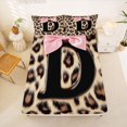 thumbnail image 5 of Erosebridal Leopard Animal Print Full Size Sheets For Girls,Black Letter D Personalized Initial Kids Bed Sheets 4pcs, 5 of 6