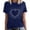 Navy, variant on Bibifish Womens Tee Tops Love Heart Print Soft Slim Fit Crewneck Short-Sleeve T Shirts Summer Daily Casual Streetwear Chic Wear