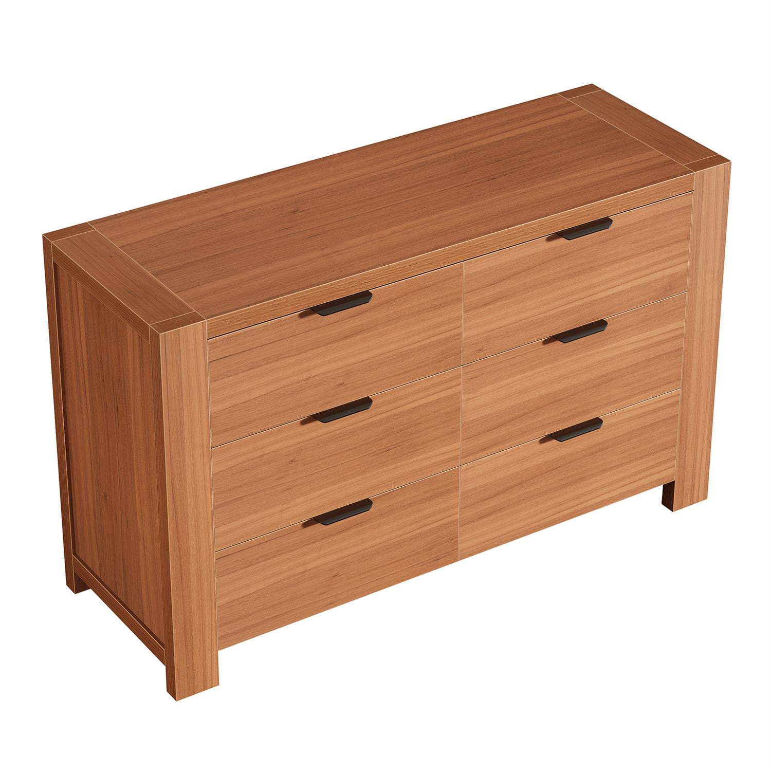 Demi Bonn 6-Drawer Wooden Dresser, Storage Chest for Living Room, Bedroom Chest, Storage Solution, Brown