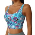 thumbnail image 2 of KLL Wls And Flowers for Workout Tank Tops for Women,U Back Fitness Top Built in Shelf Bras Padded Fit for Yoga Gym-Small, 2 of 8