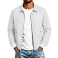 thumbnail image 2 of Mens Lightweight Jackets Casual Light Track Jacket for Men Fall Zip Work Dress Business Coat Men's Solid Color Long-sleeved Jacket, 2 of 8