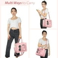 thumbnail image 2 of Cshidworld Canvas Tote Bag with Multi-Pocket for Women, Shoulder Handbag Everything Tote Bag with Compartments, Laptop Work Bags Shoulder Messenger Gym Bag for Travel Nurse College Gift, Pink, 2 of 7