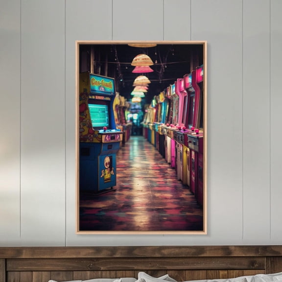 Retro Arcade Poster: Game Room Wall Art, Unframed Size 8x12