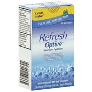 Angle View: REFRESH OPTIVE Lubricant Eye Drops 2 x 15 ml Pack of 3