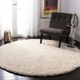 thumbnail image 2 of SAFAVIEH Fontana Jamie Solid Shag Area Rug, Creme, 3' x 3' Round, 2 of 9