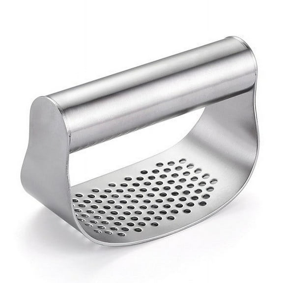 SPOORYYO Food-Grade Mini Stainless Steel Garlic Press with Comfortable Handle - Effortless Manual Ginger and Garlic Masher, Easy to Clean Kitchen Essential