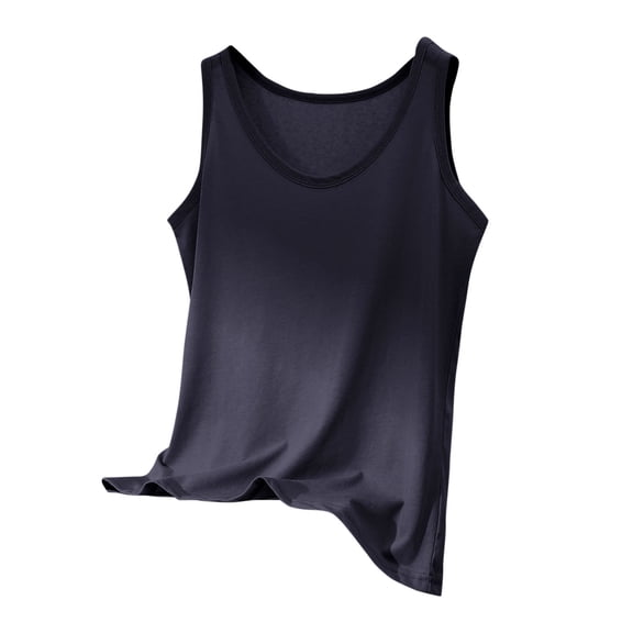 Women's Sleep Tank Tops Cotton Linen Round Neck Sleeveless Pajamas Shirts Soft Solid Color Loungewear Tees