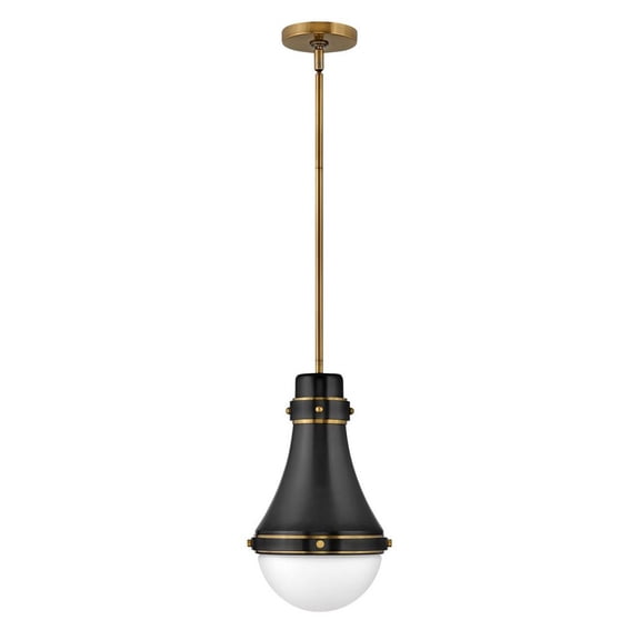 1 Light Small Pendant In Traditional-Transitional Style 9 Inches Wide By 15.5 Inches High-Black Finish Hinkley Lighting 39057Bk